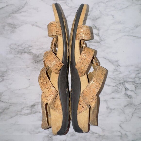 Vionic Women's Amber Beige Tan Cork Ankle Strappy Flats size US 10 - Picture 8 of 9